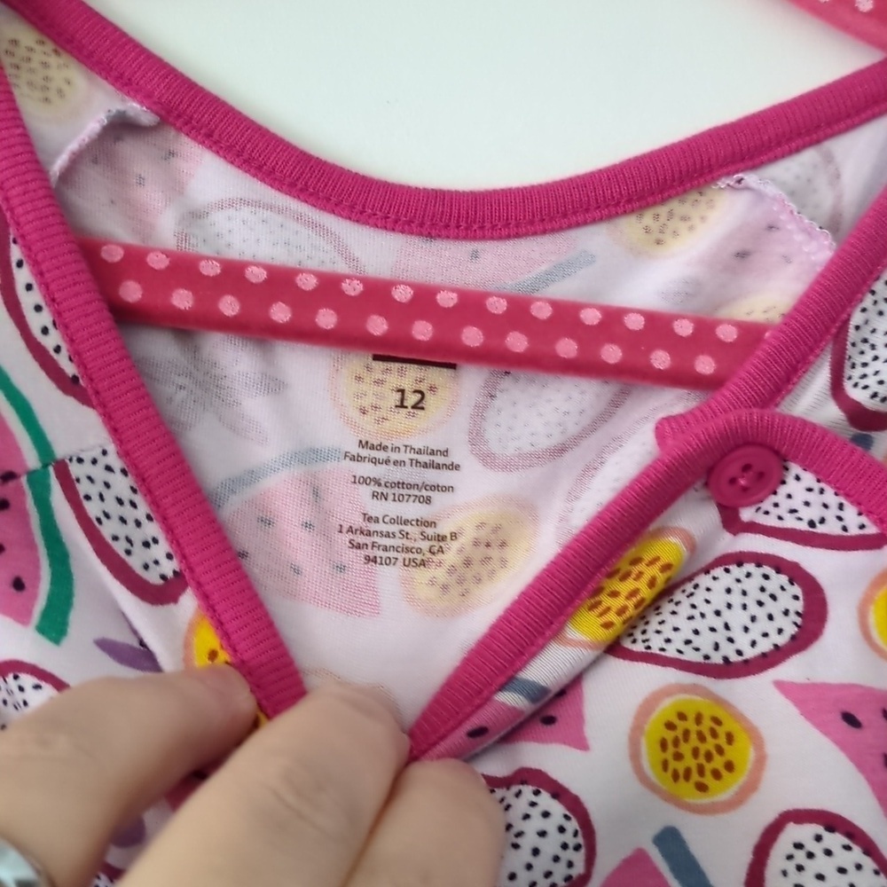 Tea Collection Watermelon Colorful Kids Dress with Fruit Print Girls Size 12 - Picture 3 of 4